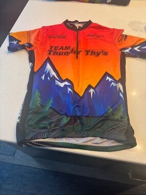 Orange Gradient Mountain Cycling Jersey